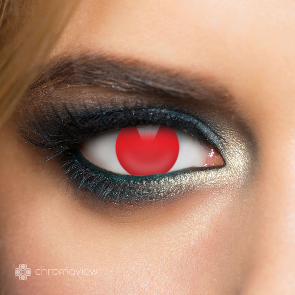 Attitude Holland - Blind Red lentilles de contact halloween 1 jour - Rouge